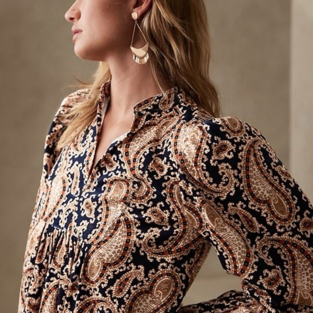Banana Republic Paisley Corduroy top